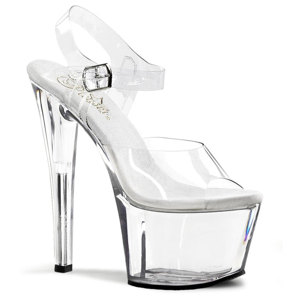 Pleaser Clear Platform High Heel Sandal size 10
